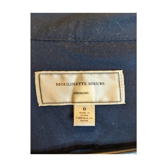 Moulinette Soeurs Vetements Womens Button-Up Dress Pleated Dark Navy Blue Size 0 - Picture 4 of 4